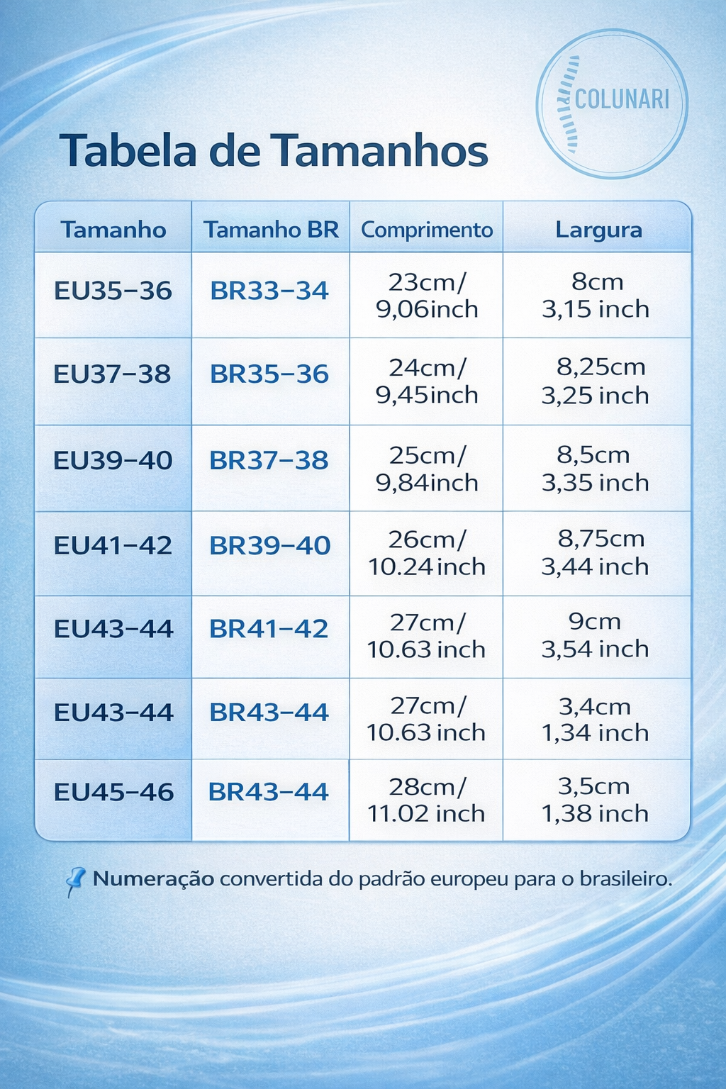 Palmilha ortopédica ComfortStep™